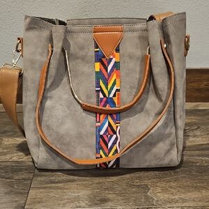 Stylish Gray and Tan Women's Bag